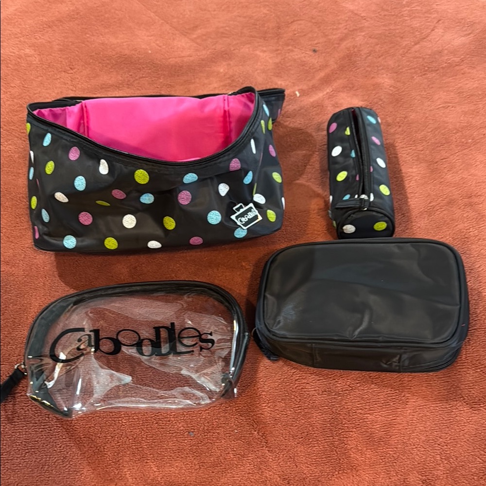 Caboodles Black and Pink Accessory Bags Set